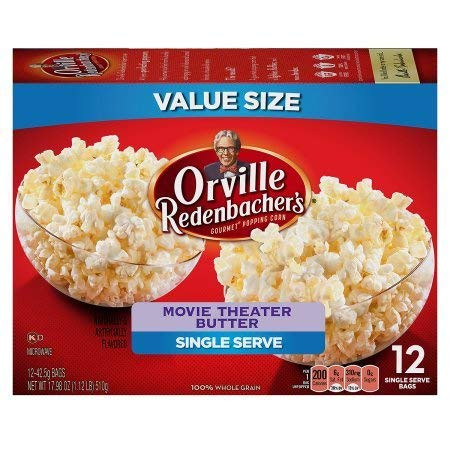 Orville Redenbachers Gourmet Popcorn Movie Theater Butter 12 Count. Mini Single