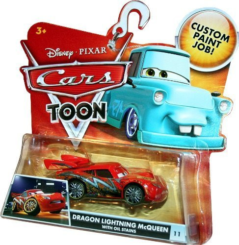 Disney / Pixar CARS TOON 155 Die Cast Car Dragon Lightning McQueen with Oil Spill