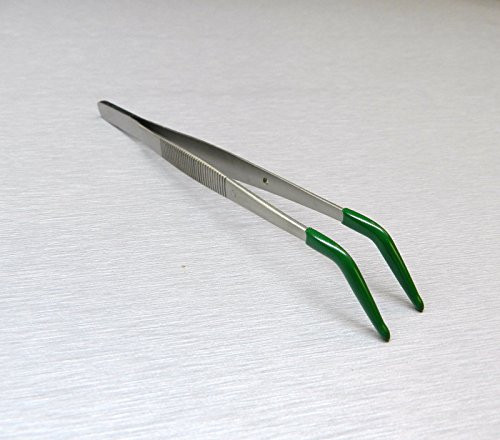 Tweezers with Rubber Tips PVC Coated Tips Bent Tip Tweezer Jewelry Hobby Crafts (E1)