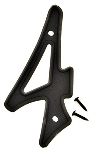 Hy-Ko Products PN-29/4 Plastic House Number 4 (FOUR) 4" High Black
