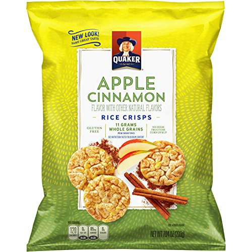 Quaker Popped Rice Crisp Snacks, Gluten Free, Apple Cinnamon, 7.04 Ounce