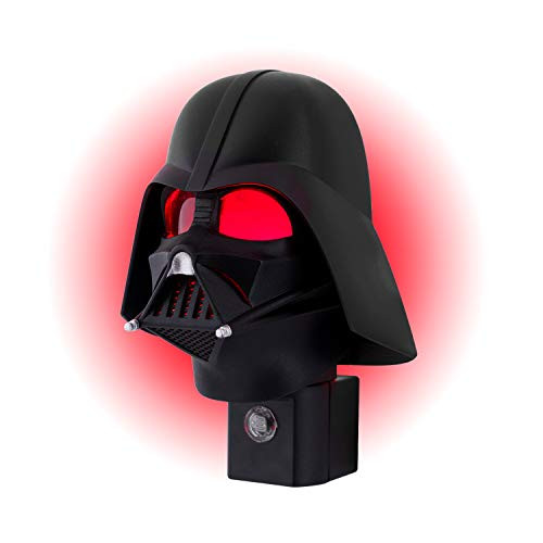 Star Wars Mini Darth Vader LED Night Light, Collectors Edition, Plug-in, Dusk-to-Dawn Sensor, Disney, Red Glow, Ideal for Bedroom, Bathroom, Nursery, 44607