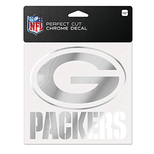 WinCraft NFL Green Bay Packers Chrome Perfect Cut Decal, 6 x 6, Black