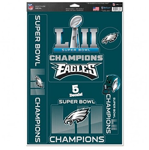 NFL Philadelphia Eagles Super Bowl LII Champions Decals, 11 x 17-inches NFL Philadelphia Eagles Super Bowl LII Champions Decals, 11 x 17-inches