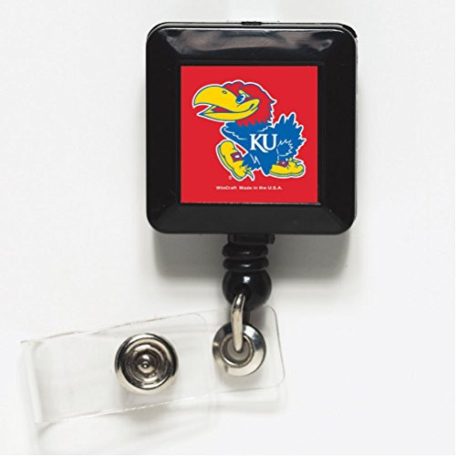 WinCraft NCAA University of Kansas Retractable Badge Holder, Black
