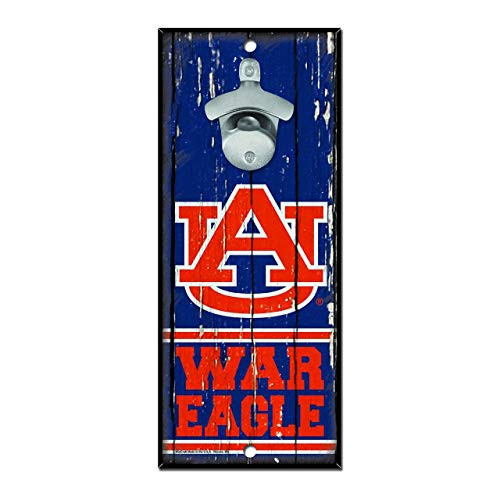 WinCraft NCAA Auburn Tigers 5x11 Wood Sign Bottle Opener, Team Colors, 5"x11"