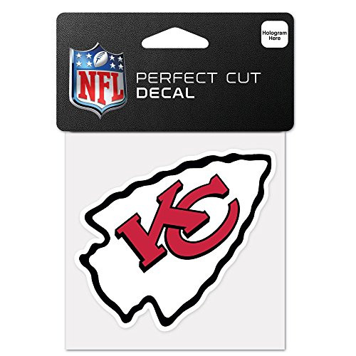 NFL Kansas City Chiefs 63052011 Perfect Cut Color Decal, 4" x 4", Black