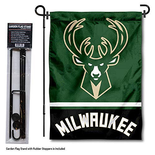 WinCraft Milwaukee Bucks Garden Flag with Stand Holder