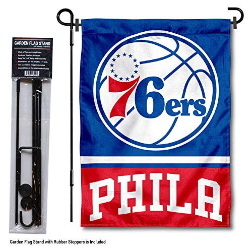 WinCraft Philadelphia 76ers Garden Flag with Stand Holder WinCraft Philadelphia 76ers Garden Flag with Stand Holder