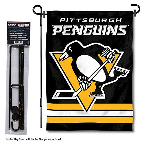 WinCraft Pittsburgh Penguins Garden Flag with Stand Holder WinCraft Pittsburgh Penguins Garden Flag with Stand Holder