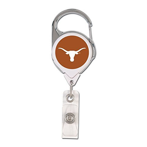 Texas Longhorns Official NCAA 1.5 inch x 2.5 inch Retractable Badge Holder Keychain