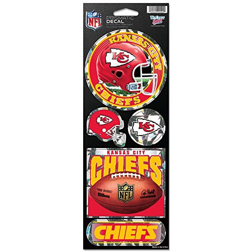 NFL Kansas City Chiefs Prismatic Stickers, Team Color, One Size NFL Kansas City Chiefs Prismatic Stickers, Team Color, One Size