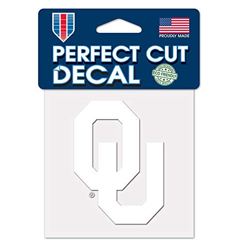 WinCraft NCAA Oklahoma Sooners 4x4 Perfect Cut White Decal, One Size, Team Color