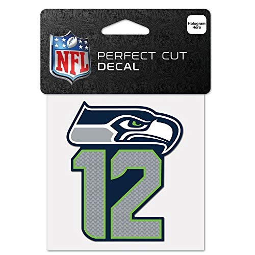 WinCraft NFL Seattle Seahawks 12th Man Perfect Cut Color Decal, 4"x4", Team Color WinCraft NFL Seattle Seahawks 12th Man Perfect Cut Color Decal, 4"x4", Team Color
