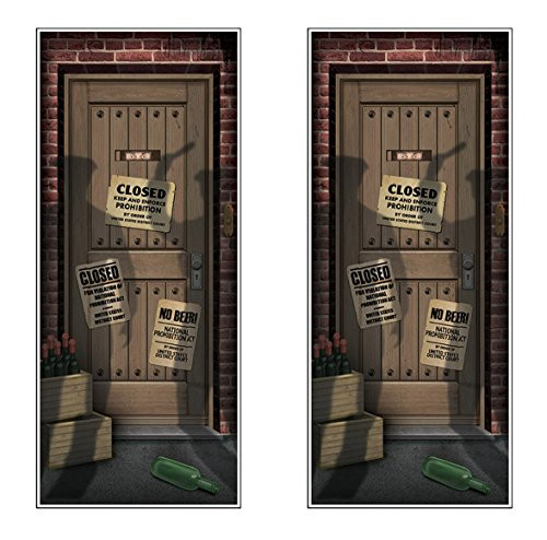 Beistle Speakeasy Door Covers 2 Piece, 30" x 6' , Multicolored