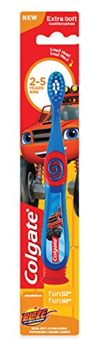 Colgate 8 Pack Kids Blaze Toothbrush with Soft Bristles and Suction Cup Holder, Assorted Colors