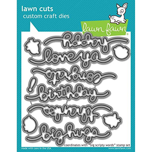 Lawn Fawn Dies - Big Scripty Words (LF1172): Happy, Love Ya, Congrats, Birthday, Thanks, Big Hugs