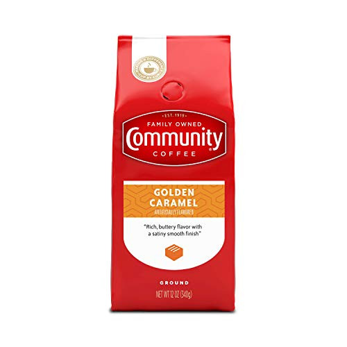 Community Coffee Golden Caramel Flavored Medium Roast Premium Ground 12 Oz Bag, Medium Full Body Smooth Buttery Taste, 100% Select Arabica Coffee Beans Community Coffee Golden Caramel Flavored Medium Roast Premium Ground 12 Oz Bag, Medium Full Body Smooth Buttery Taste, 100% Select Arabica Coffee Beans