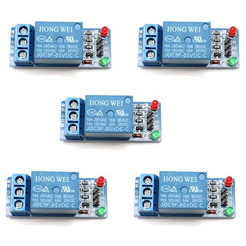 Yootop 5 PCS 5V 1-Channel Relay Module With Optocoupler Low Level Trigger for Arduino ARM PIC AVR MCU 5V Indicator Light LED 1 Channel Relay Module