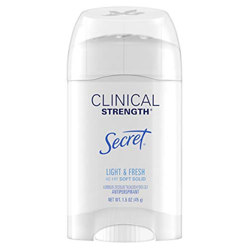 Secret Antiperspirant and Deodorant for Women, Clinical Strength Soft Solid, Light and Fresh, 1.6 Oz