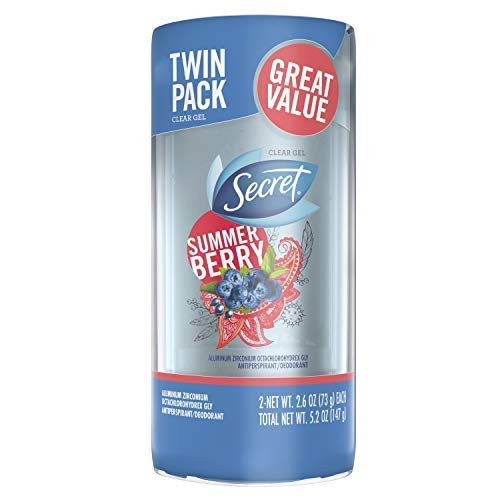 Secret Antiperspirant and Deodorant for Women, Fresh Clear Gel, Summer Berry Scent, 2.6 Ounce (Pack of 2)