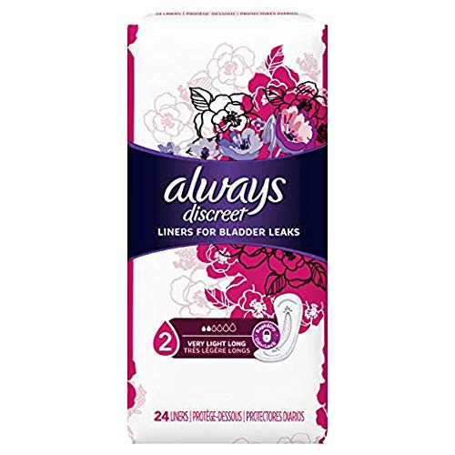 Always Discreet Incontinence Bladder Liners - Very Light - Long Length - 24 Count Always Discreet Incontinence Bladder Liners - Very Light - Long Length - 24 Count