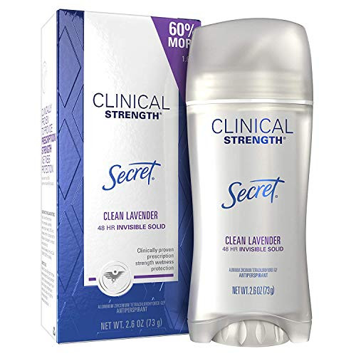 Secret Antiperspirant Clinical Strength Deodorant for Women, Invisible Solid, Clean Lavender, 2.6 oz Secret Antiperspirant Clinical Strength Deodorant for Women, Invisible Solid, Clean Lavender, 2.6 oz