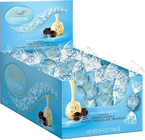 Lindt LINDOR Stracciatella White Chocolate Truffles, Kosher, 60 Count Box, 25.4 Ounce
