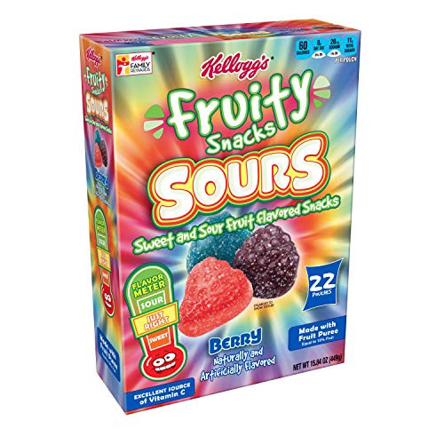 Fruity Snacks, Berry Sours, Gluten Free, Fat Free, 15.84 oz (22 Pouches)