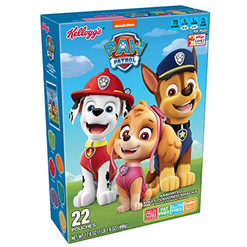 Kellogg's PAW Patrol, Assorted Fruit Flavored Snacks, Original, Excellent Source of Vitamin C, 17.6oz Box (22 Count)
