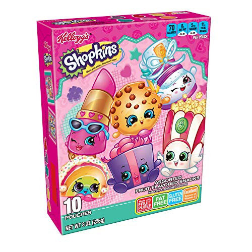 Fruity Snacks, Shopkins, Assorted Fruit Flavored Snacks, Gluten Free, Fat Free, 8oz (10 Pouches)