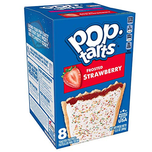 Pop-Tarts, Breakfast Toaster Pastries, Frosted Strawberry, Proudly Baked in the USA, 13.5oz Box (Pack of 8)