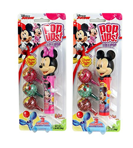 Disney Mickey and Minnie Mouse Pop Ups Lollipop Case with Chupa Chups, 1.26 oz (Pack of 2)