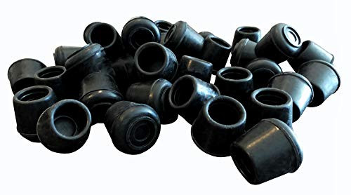 Shepherd Hardware 8620E Leg Tips 3/4-Inch Inside Diameter Rubber Chair Leg Caps, 40 Pack, Black