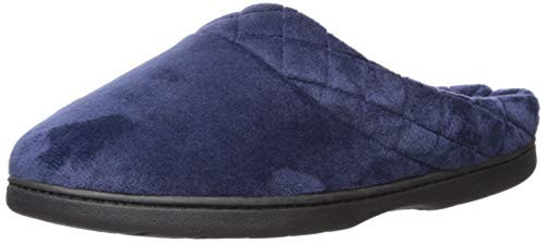 Dearfoams Women's Darcy Microfiber Velour Clog with Quilted Cuff Peacoat Large US