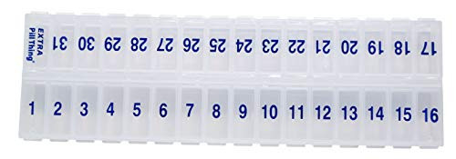 Once-a Day Monthly Pill Organizer Removable Lid for Easy Loading - Large Compartment Pill Box Medications for Entire Month Plus a Compartment for Extra Pills BPA Free Unconditional Guarantee