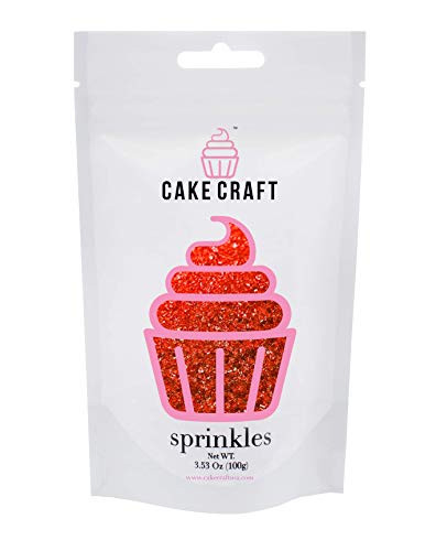 Cake Craft Sprinkles Red Sparkle Sugar 3.53 Ounces