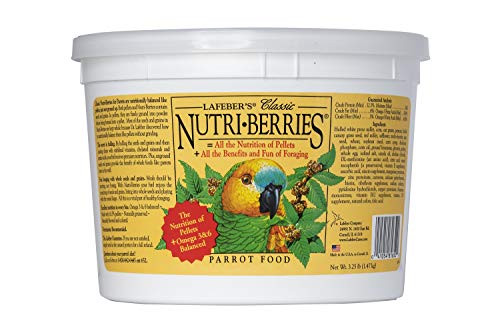 LAFEBER'S Classic Nutri-Berries Pet Bird Food, Made with Non-GMO and Human-Grade Ingredients, for Parrots, 3.25 lbs LAFEBER'S Classic Nutri-Berries Pet Bird Food, Made with Non-GMO and Human-Grade Ingredients, for Parrots, 3.25 lbs