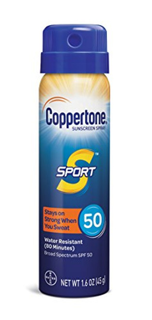 Coppertone SPORT Continuous Sunscreen Spray Broad Spectrum SPF 50 (1.6 Ounce, Travel Size) (Packaging may vary) Coppertone SPORT Continuous Sunscreen Spray Broad Spectrum SPF 50 (1.6 Ounce, Travel Size) (Packaging may vary)