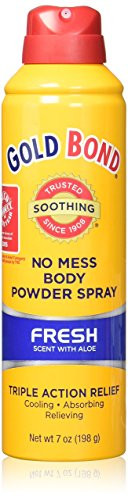 Gold Bond No Mess Spray Powder, Fresh Scent with Aloe, 7 Ounce, Pack of 2