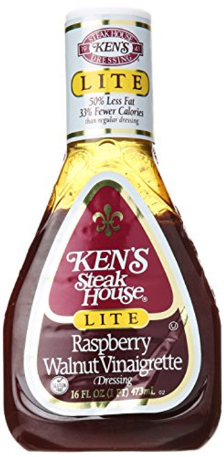 Ken's Steak House Raspberry Walnut Vinaigrette Dressing Lite, 16 oz