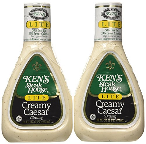 Ken's Steakhouse LITE Creamy Caesar Dressing (Pack of 2) 16 oz Bottles