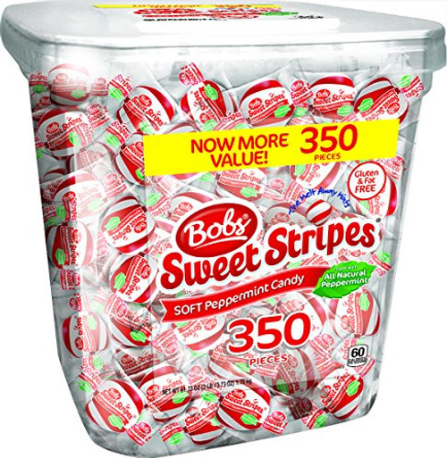 Bob's Sweet Stripes Soft Peppermint Candy, 350 Count, 61.73 Oz