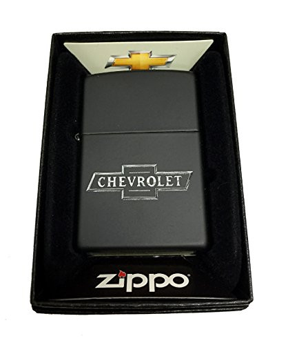 Zippo Custom Lighter - Chevy Chevrolet Bowtie Bow tie Logo - Regular Black Matte