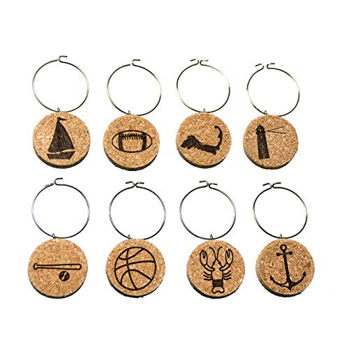 Boston Wine Charms (20+ Unique Sets) Cork Wine Glass Charms - Set of 8 Boston Charms, Boston Themed Gifts/Souvenirs - Wine Accessories, Massachusetts Wine Gift Basket for Wine Lover - Drink Marker Boston Wine Charms (20+ Unique Sets) Cork Wine Glass Charms - Set of 8 Boston Charms, Boston Themed Gifts/Souvenirs - Wine Accessories, Massachusetts Wine Gift Basket for Wine Lover - Drink Marker