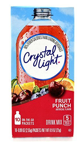Crystal Light On The Go Fruit Punch Drink Mix, 10-Count Boxes (Pack of 5)