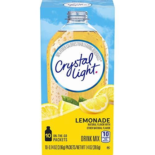 Crystal Light Sugar-Free Lemonade Drink Mix (120 On-the-Go Packets, 12 Packs of 10), 10 Count (Pack of 12) (00043000053843)
