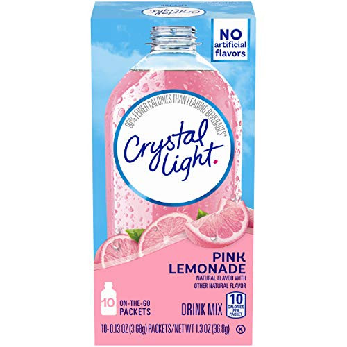 Crystal Light Pink Lemonade Drink Mix (120 On-the-Go Packets, 12 Packs of 10)