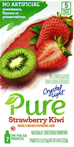 Crystal Light Pure Strawberry Kiwi On The Go Drink Mix, 7-Packet Box (3 Box Pack)
