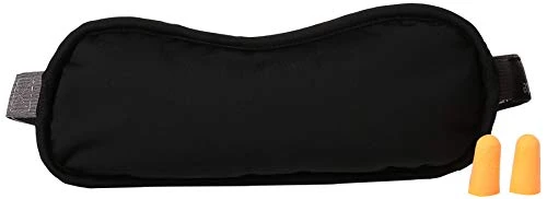 Samsonite Microbead Eye Mask with Ear Plugs, Black, One Size